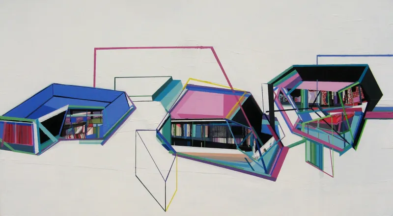 Floating tree houses, Ana Pais Oliveira, 2016, Acrylic on canvas