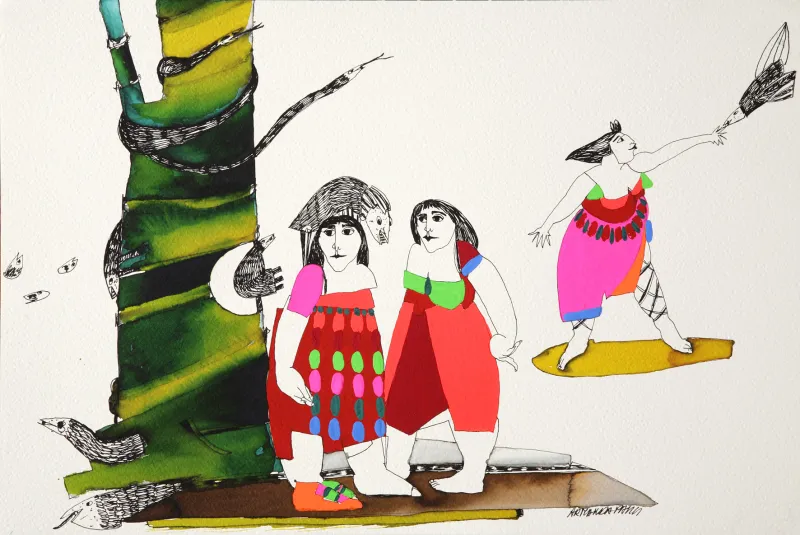 Untitled (series "Eva in Wonderland") #8, Armanda Passos, 2007, Gouache on paper