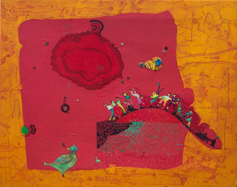 A história de amor entre o Guarda-livros e Alcione, Ana Maria, 2016, Oil on canvas