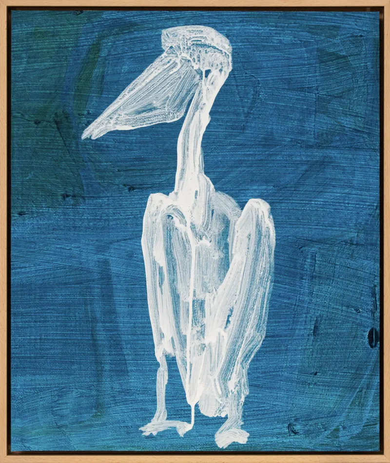 A impossibilidade de prender o espírito a alguém, Maísa Champalimaud, 2026, Acrylic on canvas in an embero box frame