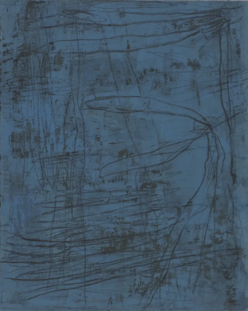 L'Étang Bleu, Jean Pierre Porcher, 2016, Acrylic with graphite on MDF